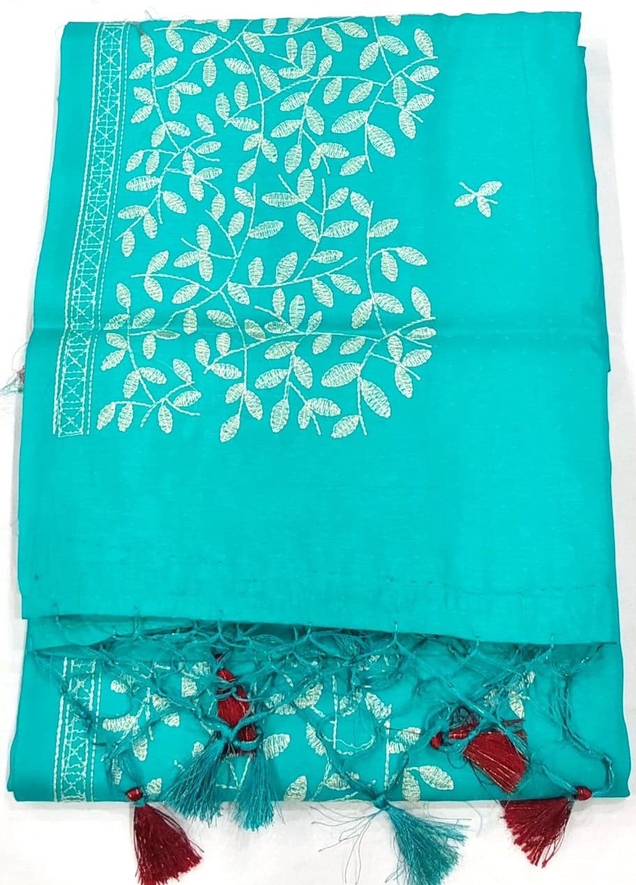 Sky Blue Fancy Saree with Embroidery