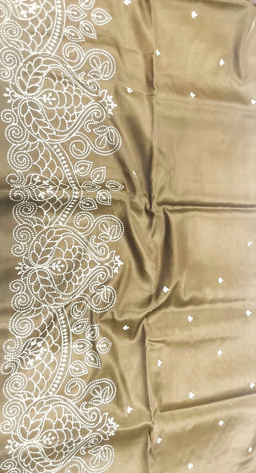 Mehendi Green Fancy Saree with Embroidery