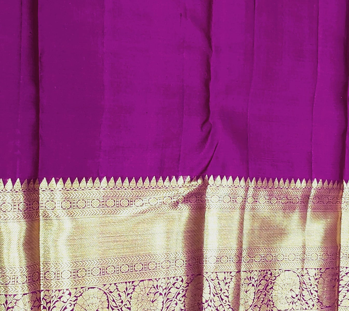 Purple Blue with Wine Border Jacquard Wedding Saree with Zari Design
