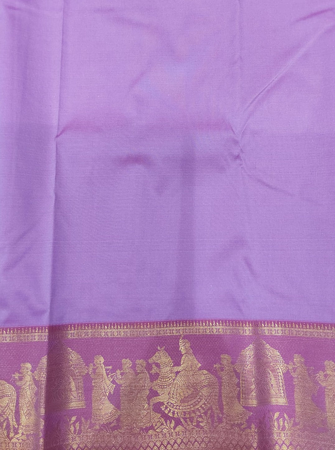 Semi-Silk Party Wear Saree in Purple with Pink Border