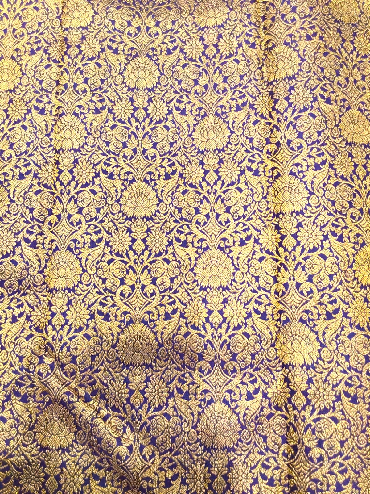 Aubergine Jacquard Wedding Saree with Zari Border Design