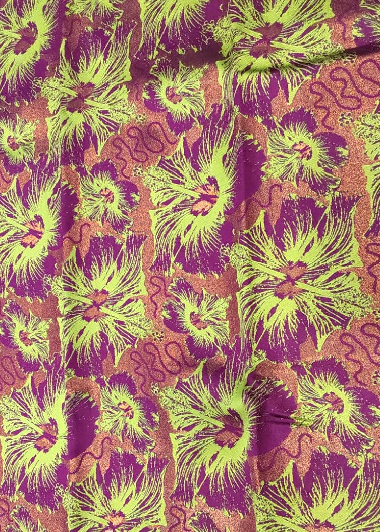 Parrot Green Fancy Saree in Multi color Flower Design