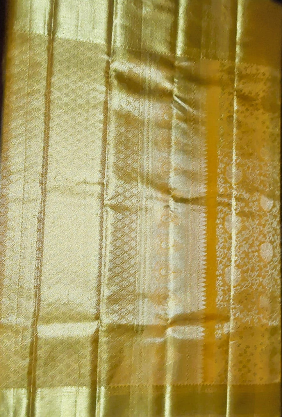 Gold Jacquard Wedding Saree with Sophisticated Zari Border