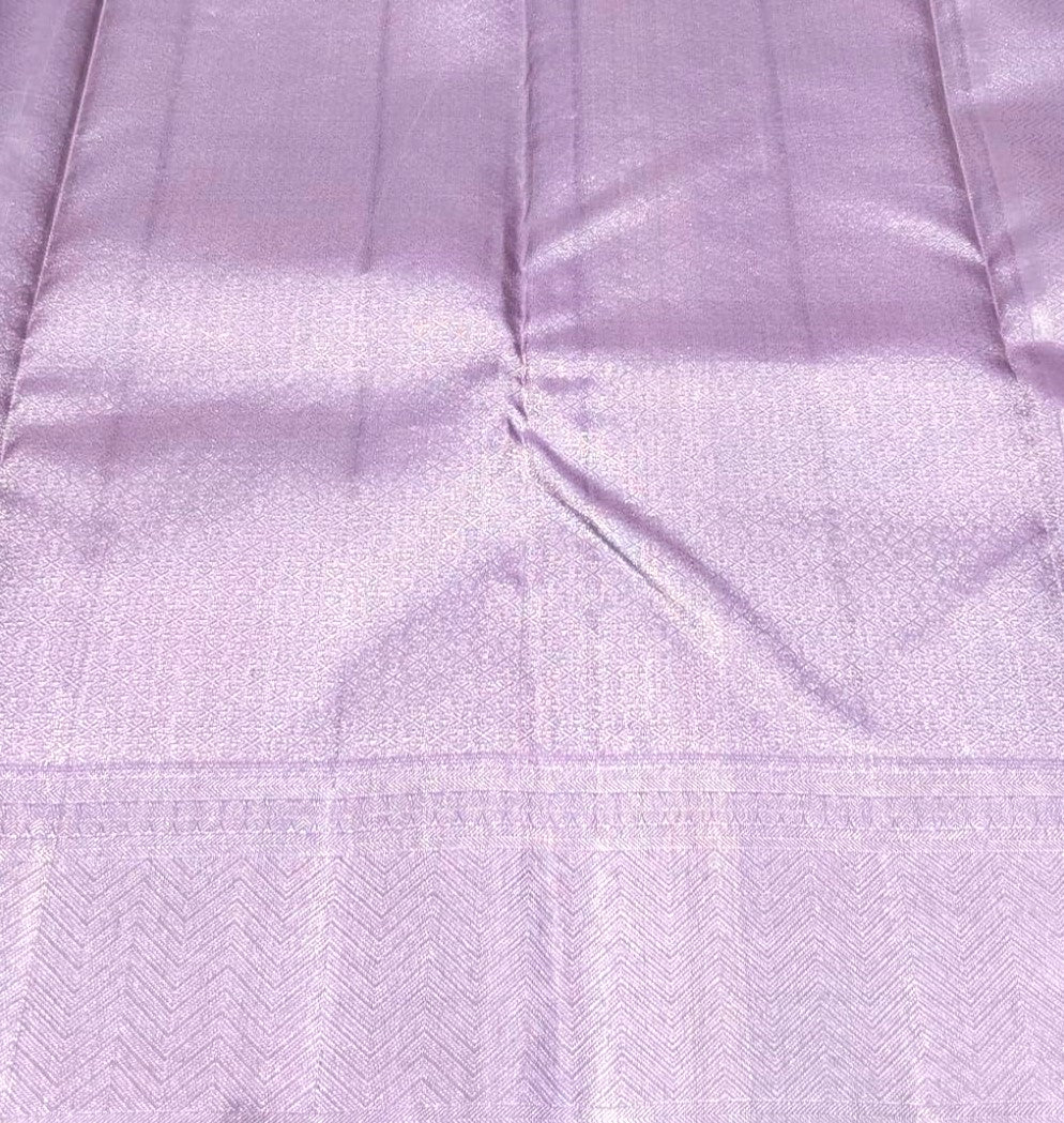 Grand Jacquard Wedding Kanchipuram Saree in Light Green with Lavender Border