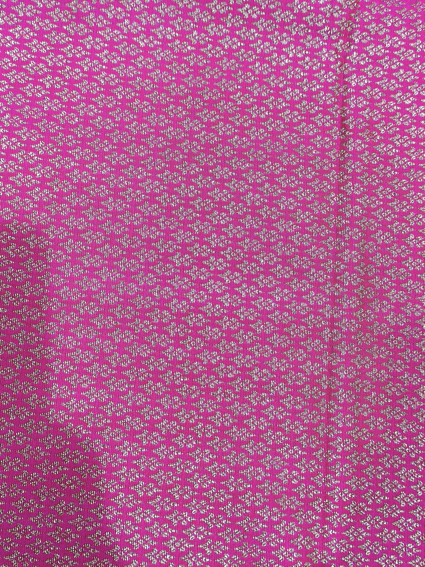 Soft Silk Saree – Grey with Contrast Pink Border & Floral Butta Design