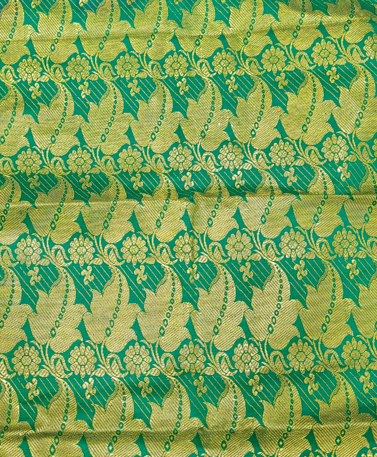 Semi Silk Saree - Blue With Green Saree