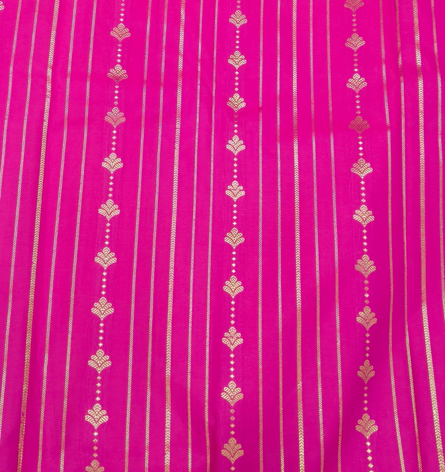 Semi Silk Saree - Pink With Green Saree