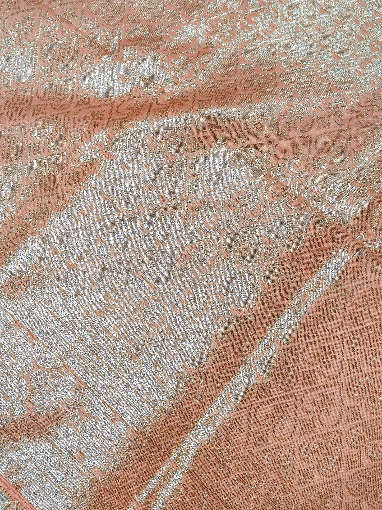 Fancy Saree β Peach with Zari Work Border β¨