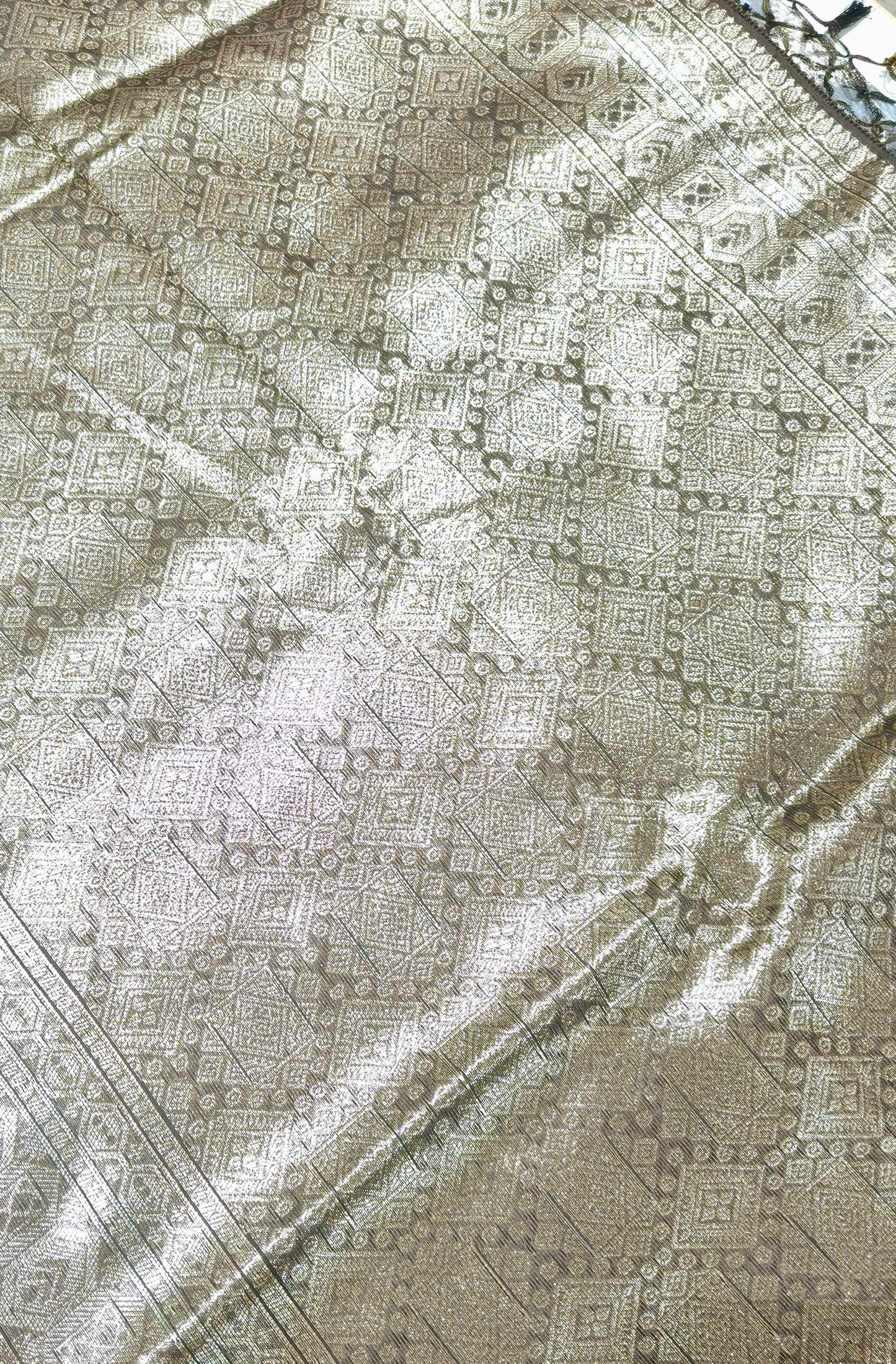 Fancy Saree β Grey with Brown Colour Combination β¨