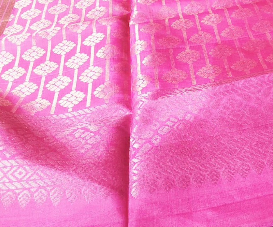 Kanchipuram Soft Silk Royal mango yellow color Saree with Pink color border