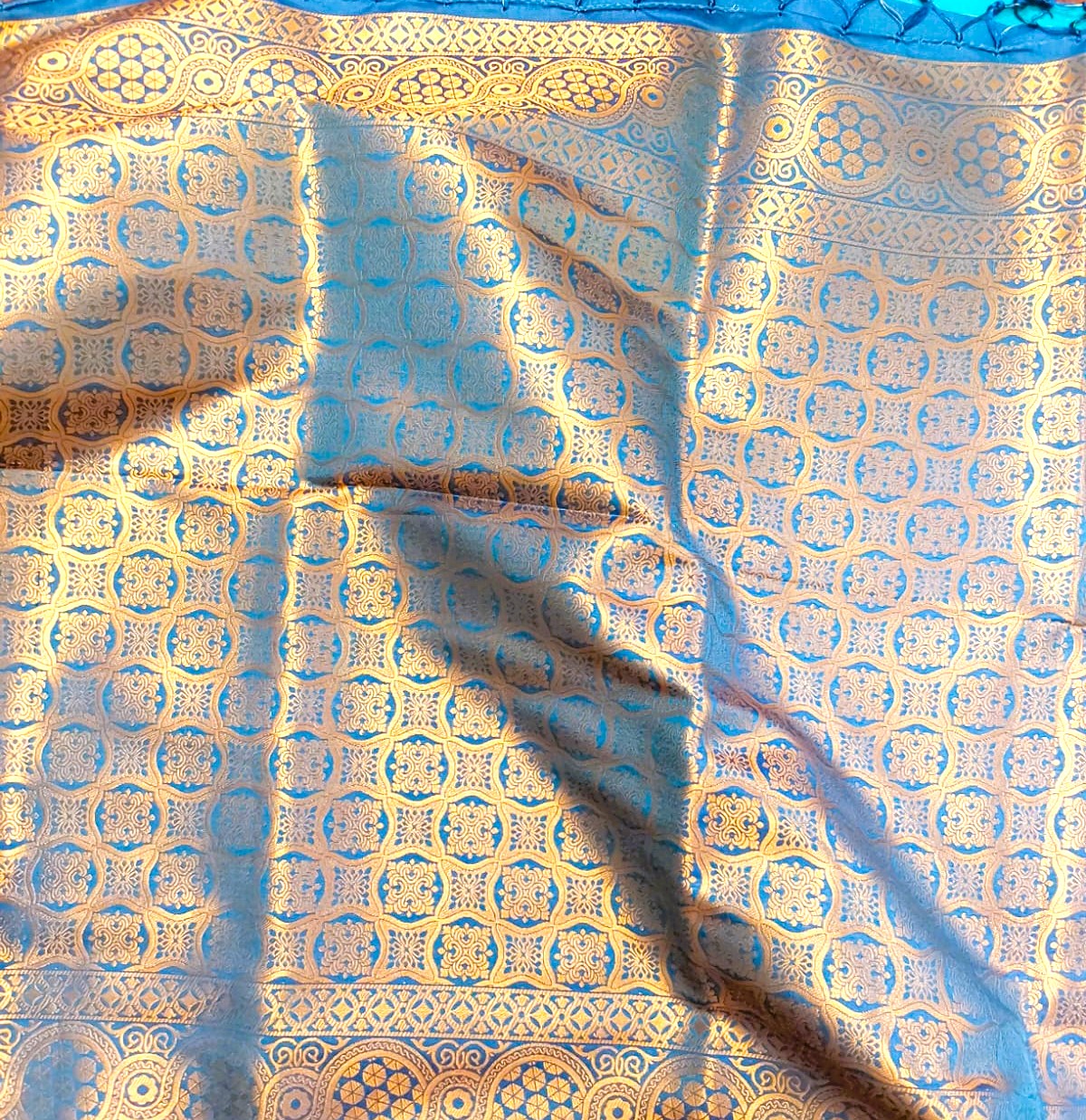 Kanchipuram Soft Silk Saree – Sky Blue with Dark Blue Border
