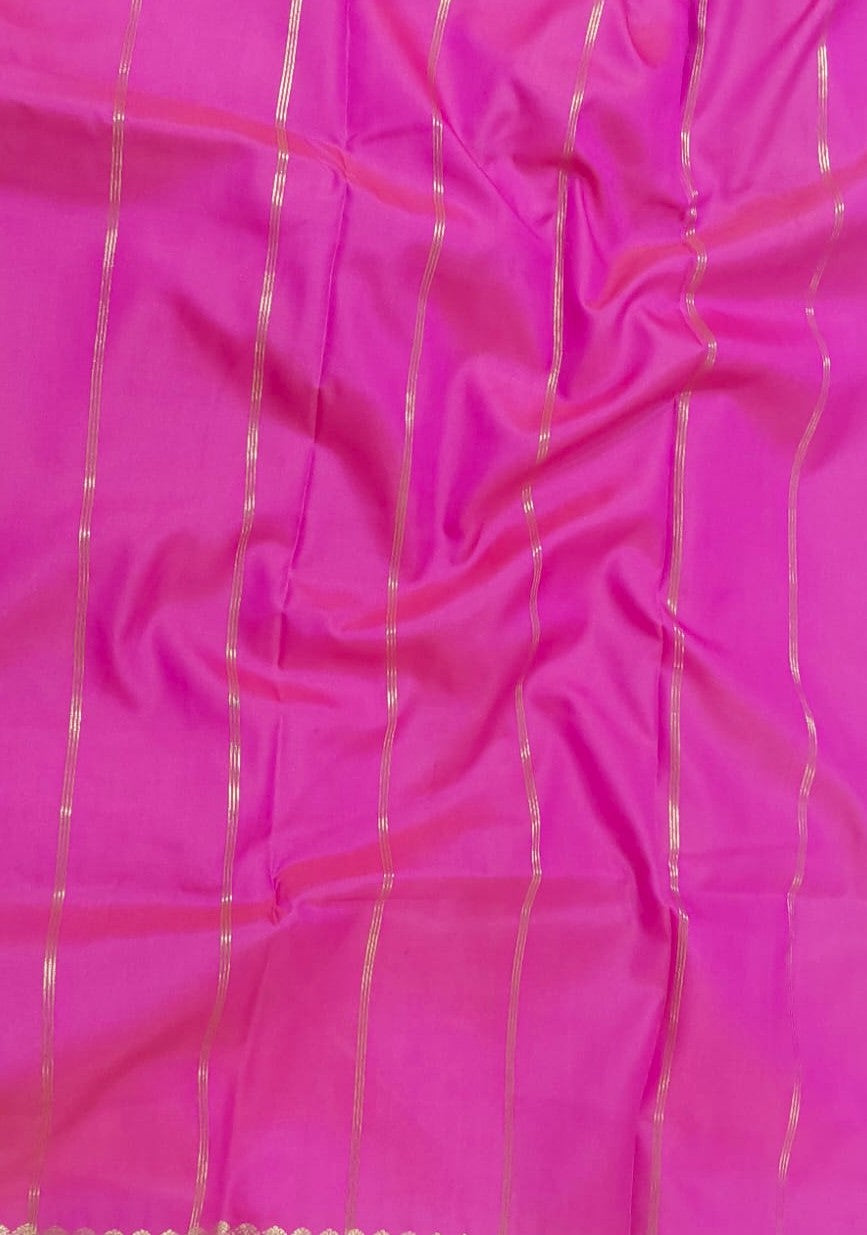Olive Green Soft Silk Saree with baby pink gold shade Pallu