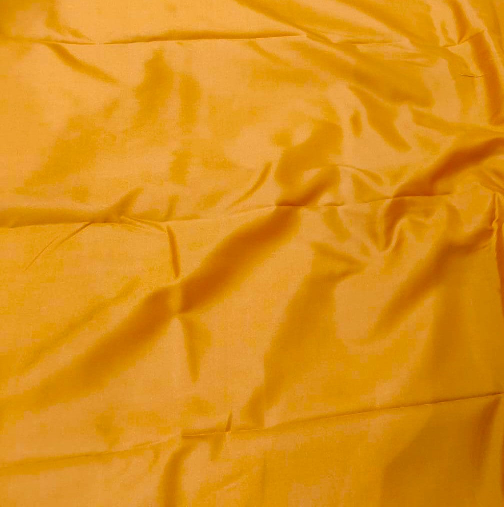 Mustard Yellow color Soft Silk Saree with maroon pink shade pallu