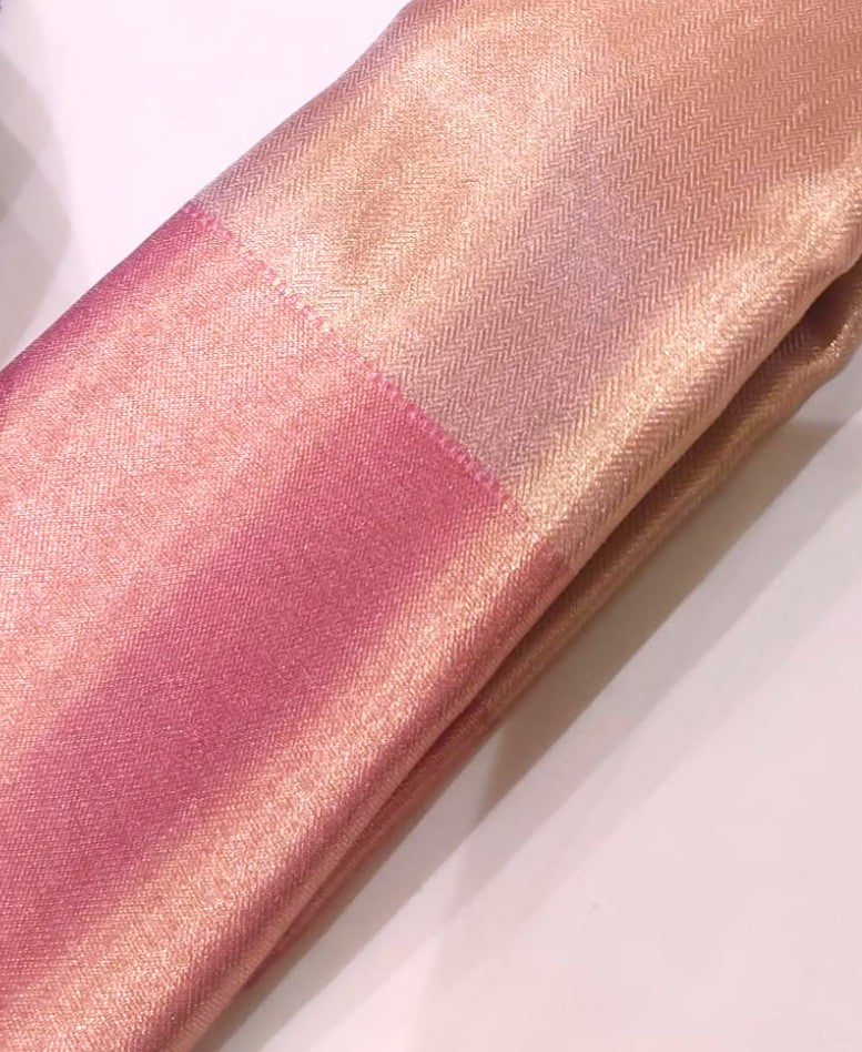 Baby Pink with Gold shade Tissue Kanchipuram Silk saree