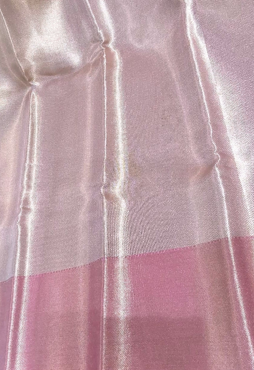 Baby Pink with Gold shade Tissue Kanchipuram Silk saree