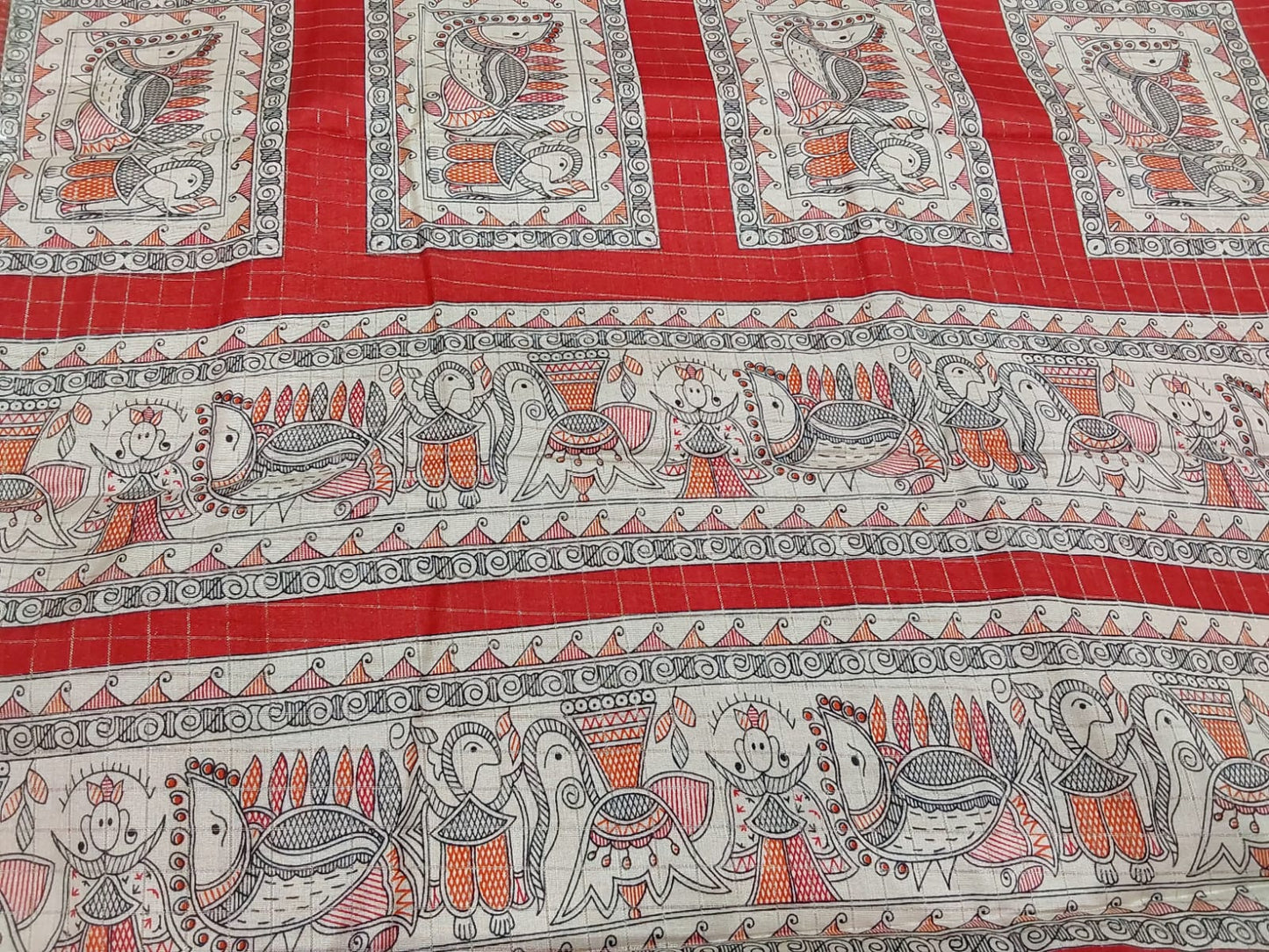 Kochamalli Semi Silk Saree Bottle Green color with Red color Zari border