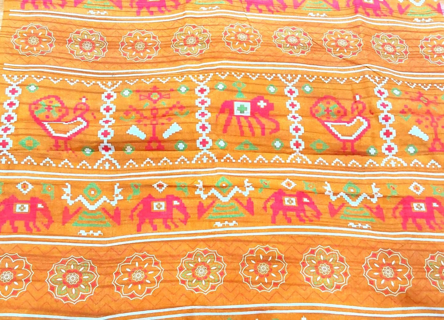 Fancy Yellow color Tussar Silk Saree with Zari border