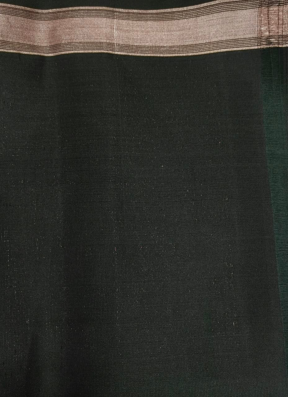 Orange Kanchipuram Silk Saree with Black Contrast Pallu