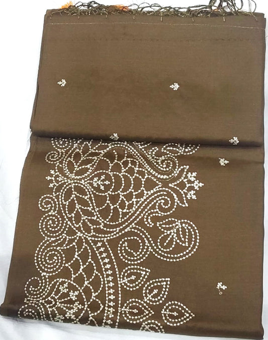 Mehendi Green Fancy Saree with Embroidery