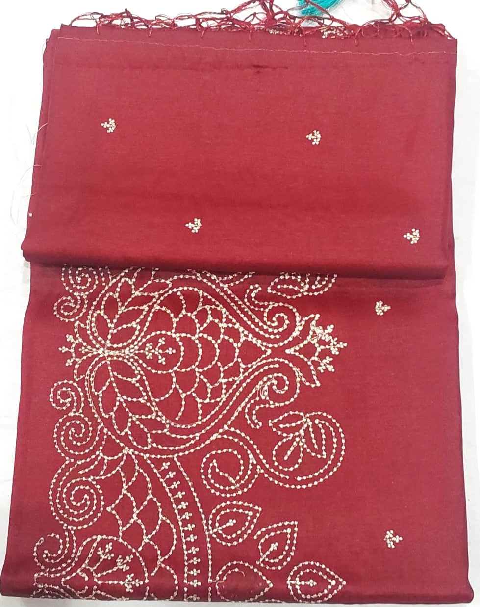 Red Fancy Saree with Embroidery