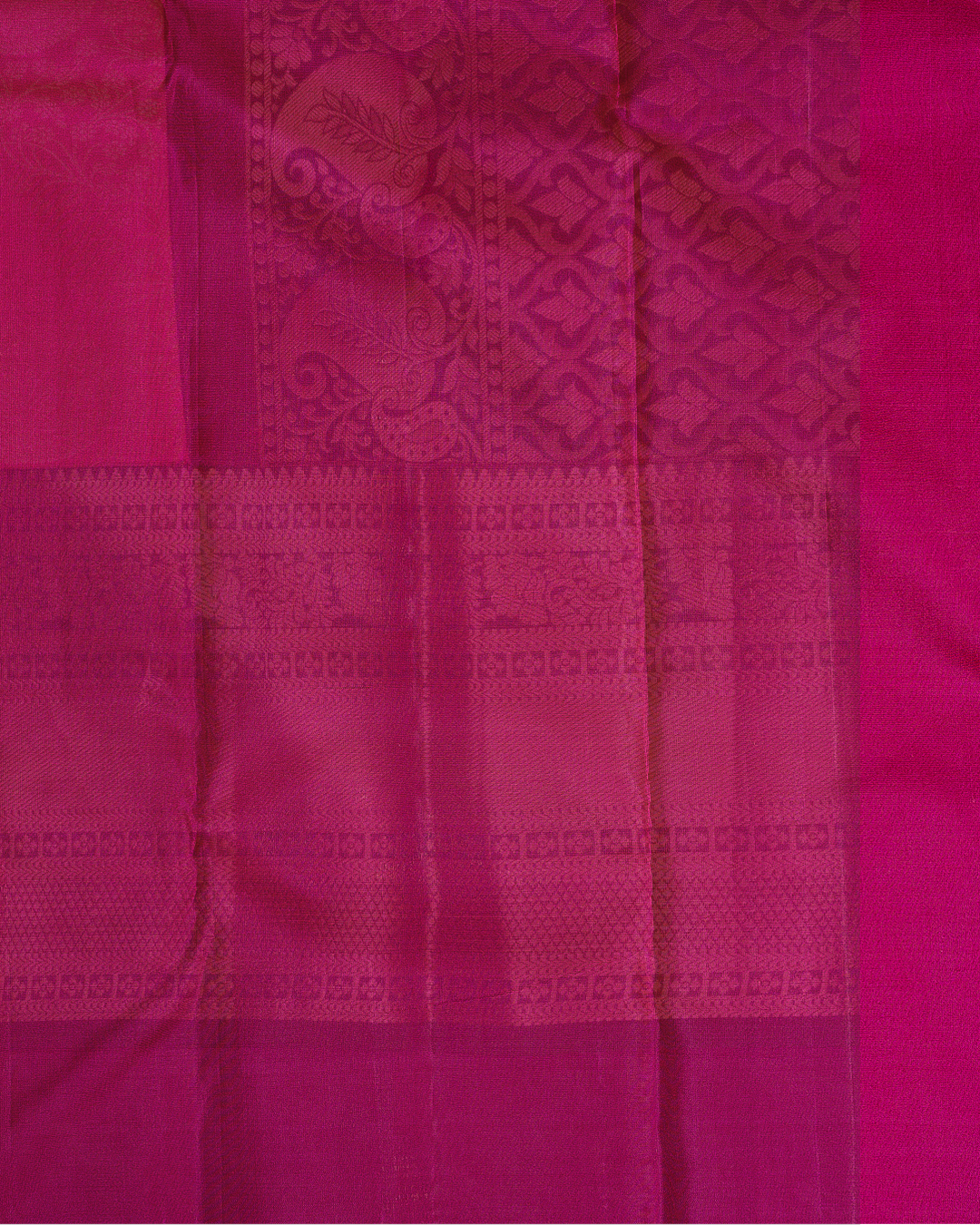 Yellow Silk Saree with Contrast Pink Border