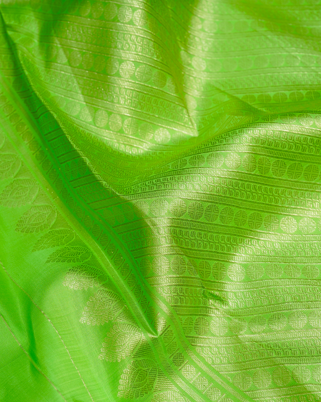 Pista Green Soft Silk Saree with Self-Color Border