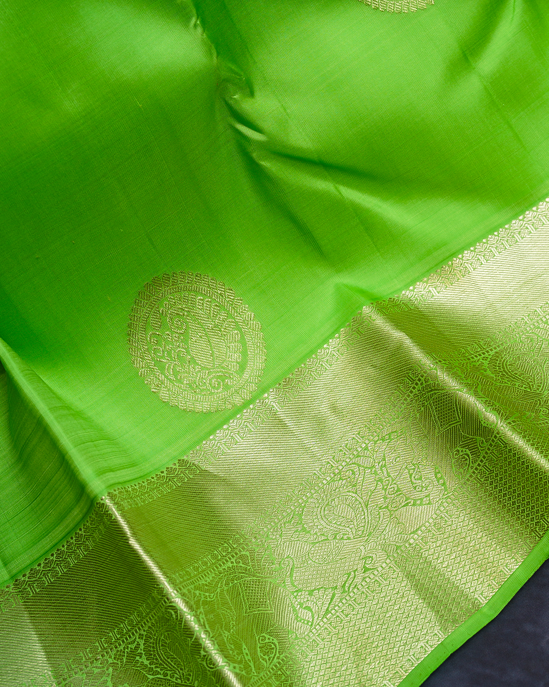 Pista Green Soft Silk Saree with Self-Color Border