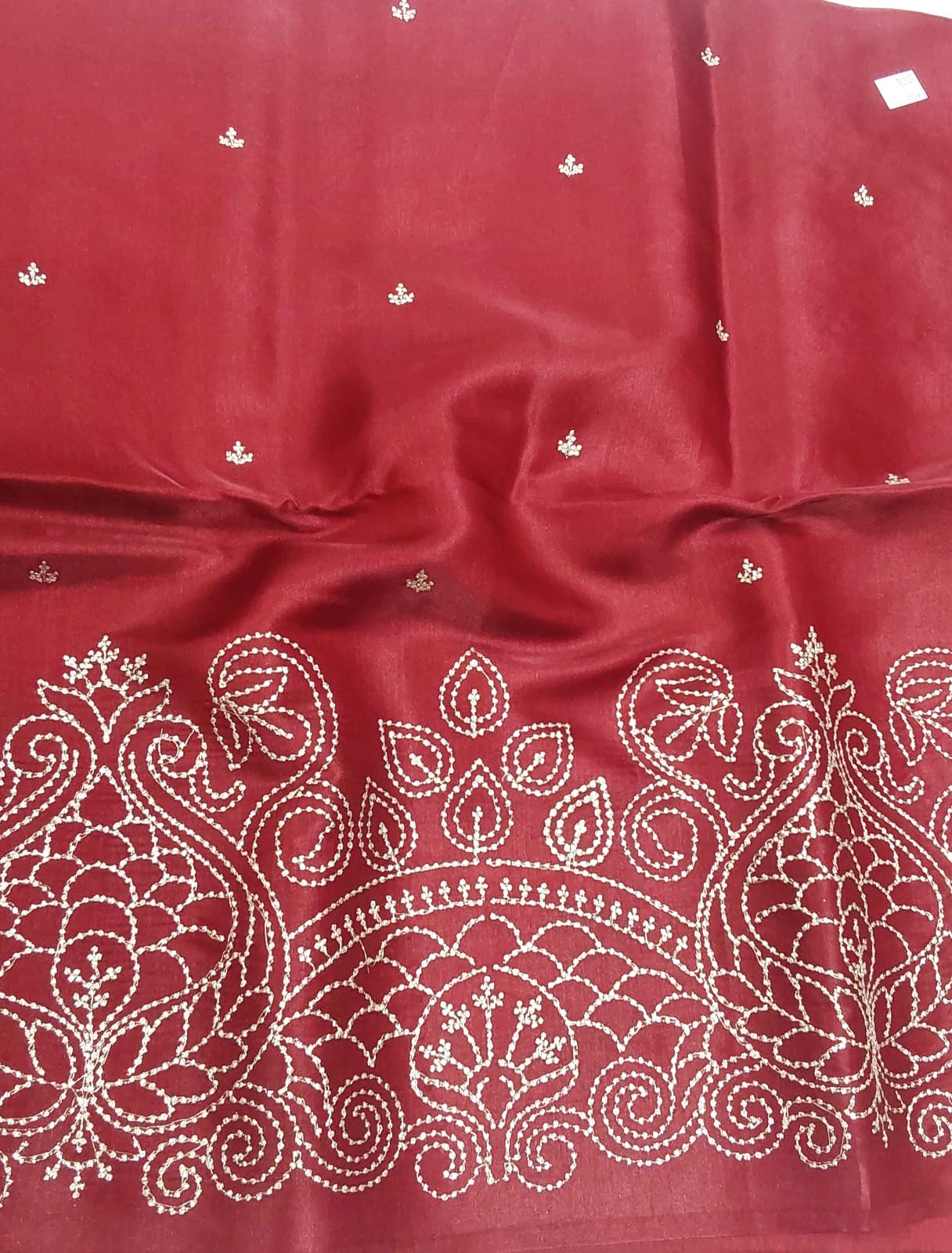 Red Fancy Saree with Embroidery