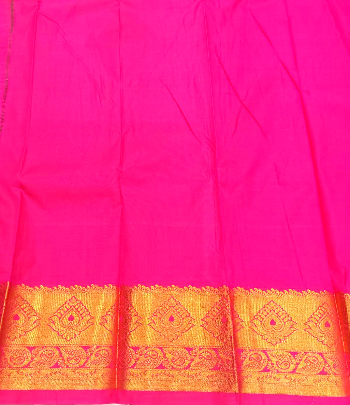 Green Semi-Silk Party Wear Saree with Pink Contrast Border