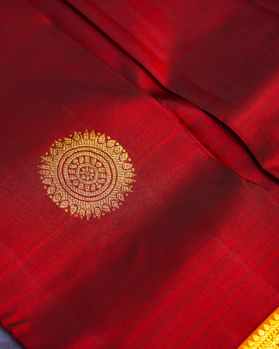 Maroon Bridal Silk Saree with Retta Patta Mustard Border