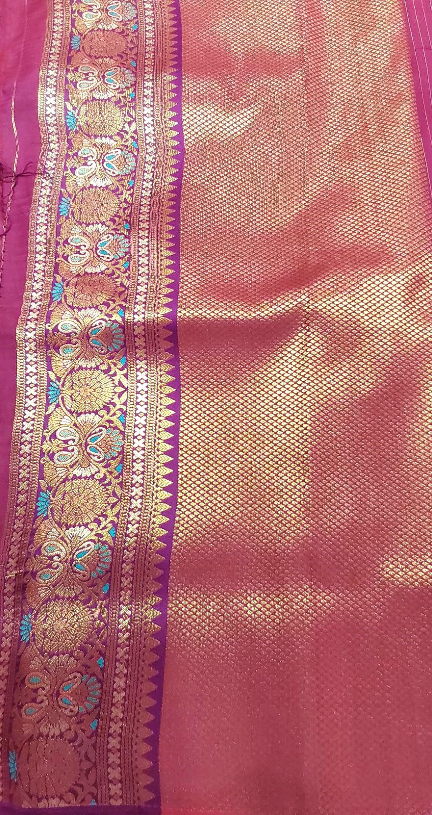 Multi-Color Banarasi Saree with Peacock and Kodi Malar Designs