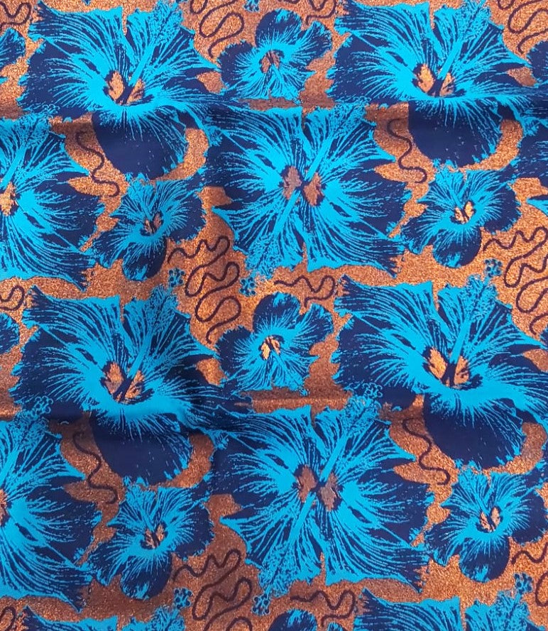 Dark Blue Fancy Saree in Multicolor Flower Design