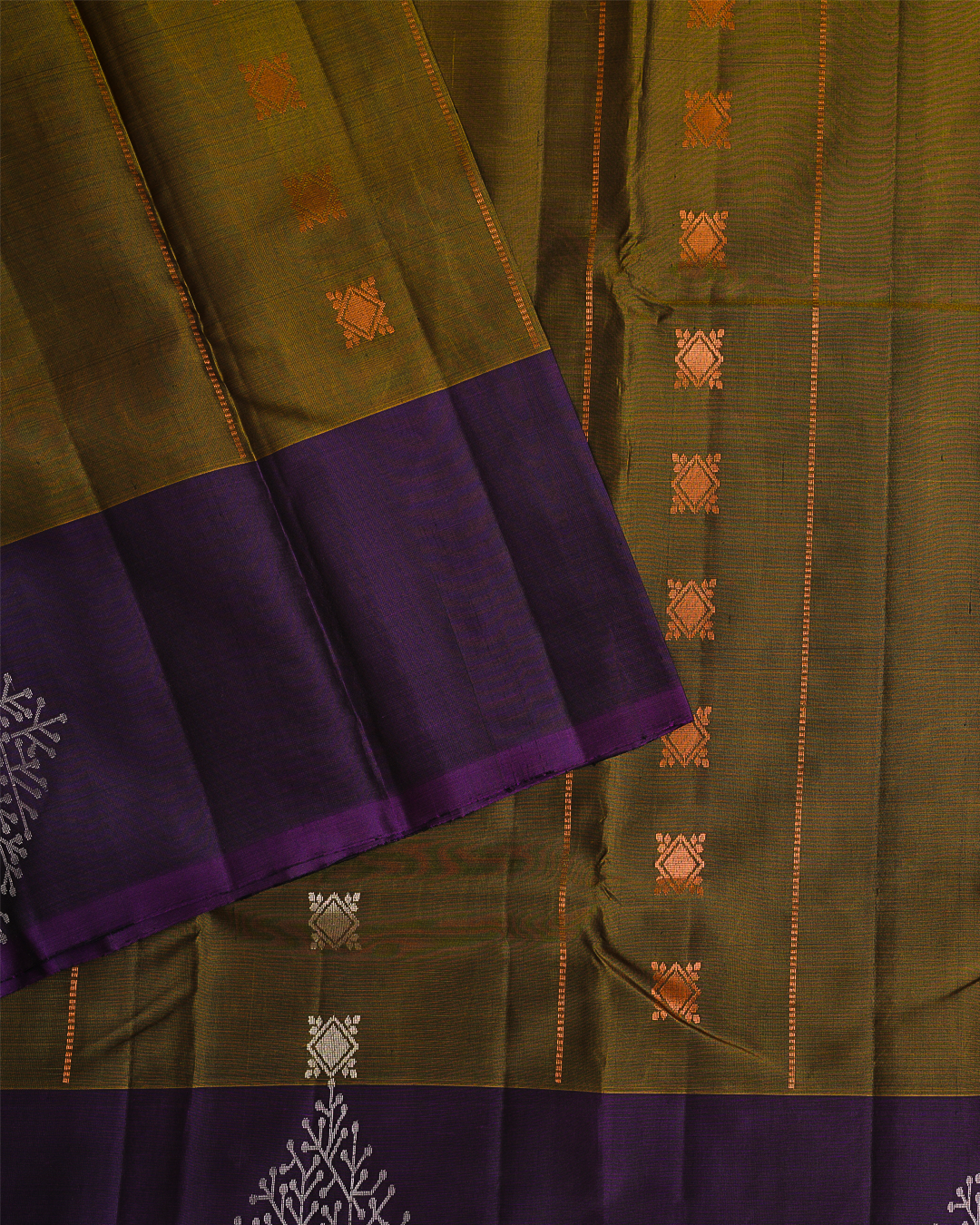 Mustard Soft Silk Saree with Contrast Teal Blue Border