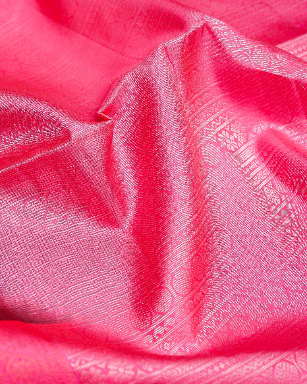 Black Soft Silk Saree with Contrast Rani Pink Border