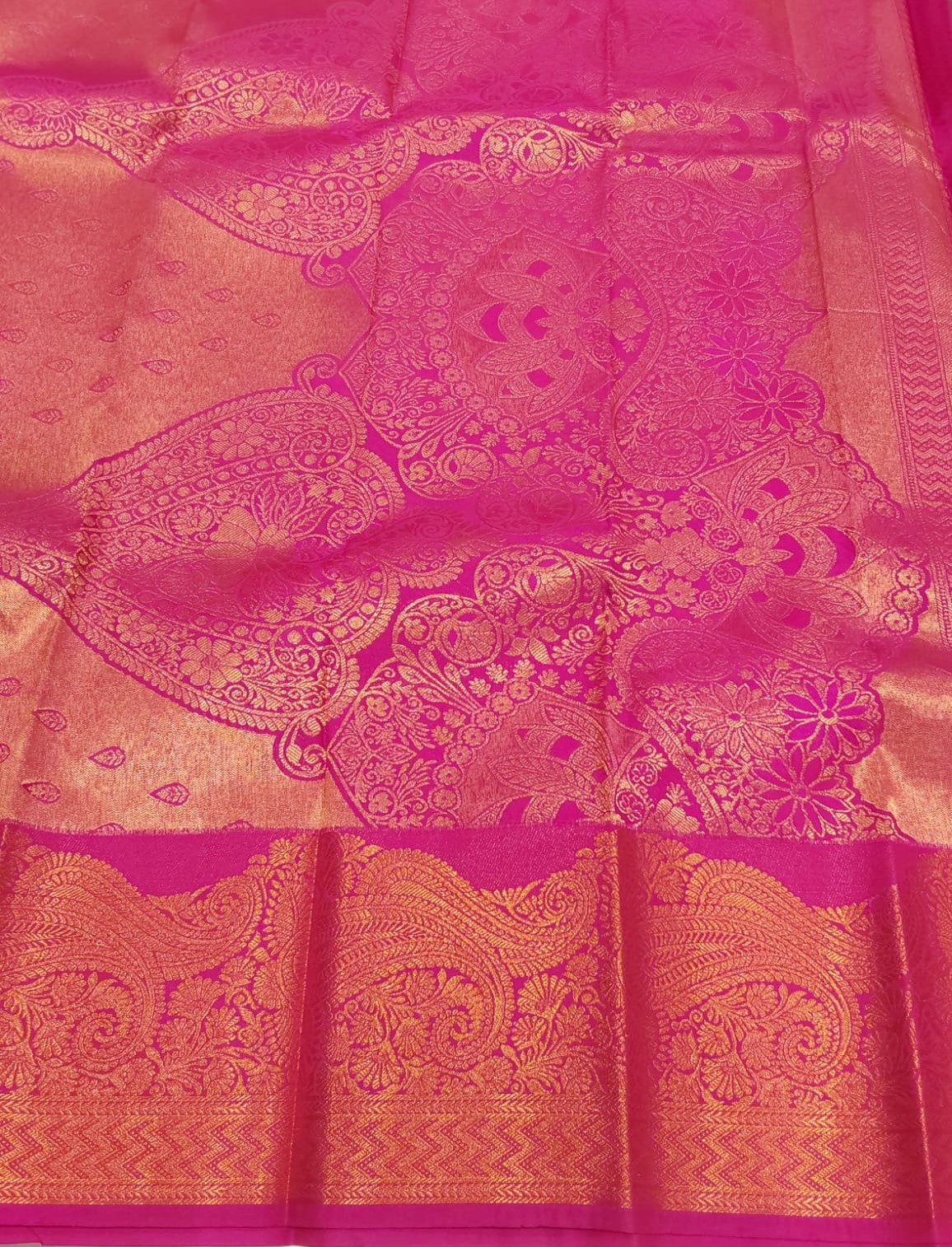 Blue Jacquard Semi-Silk Party Wear Saree with Contrast Pink Border