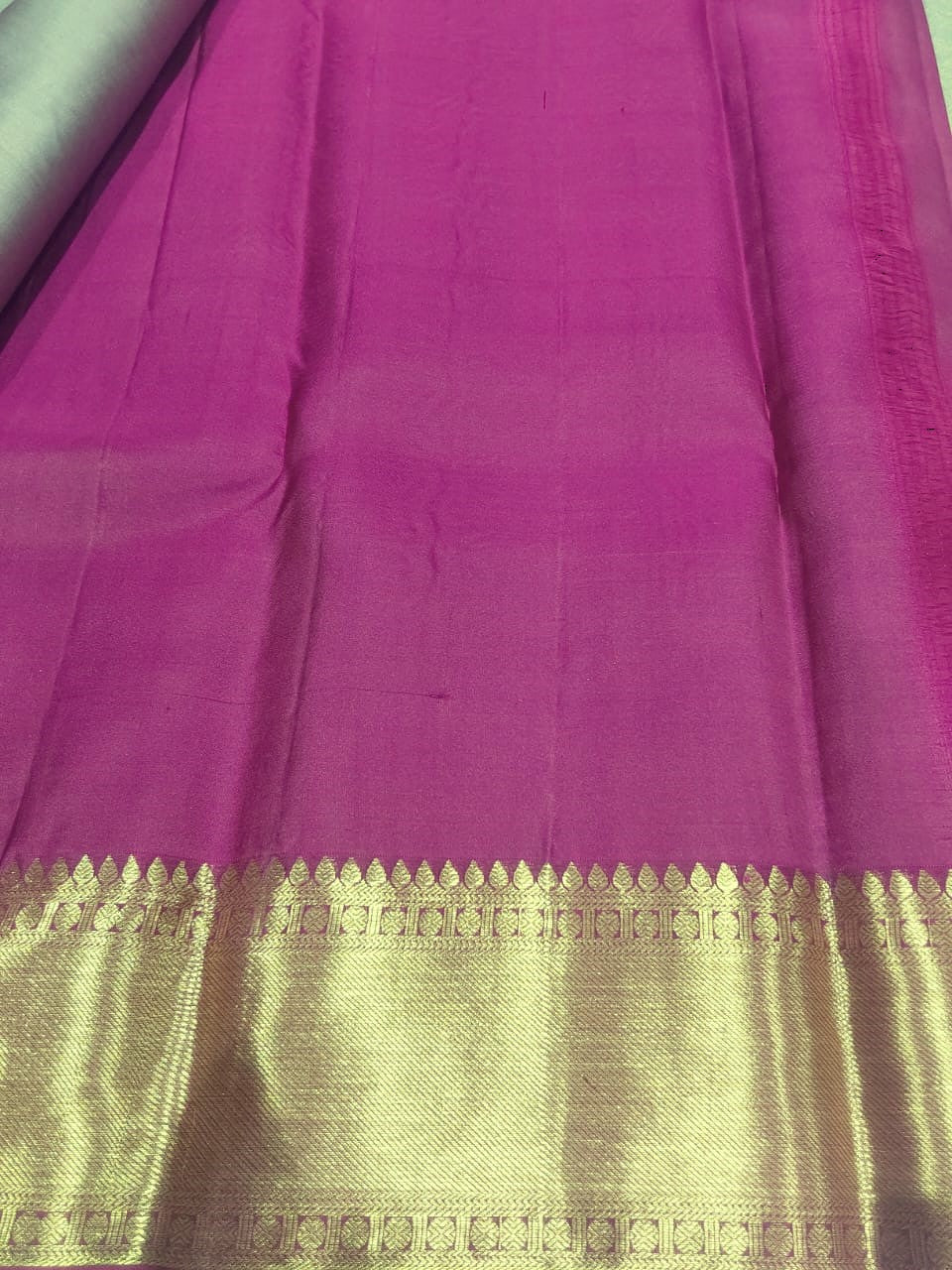 Lite Purple and Magenta Pink Jacquard Wedding Saree with Zari Border