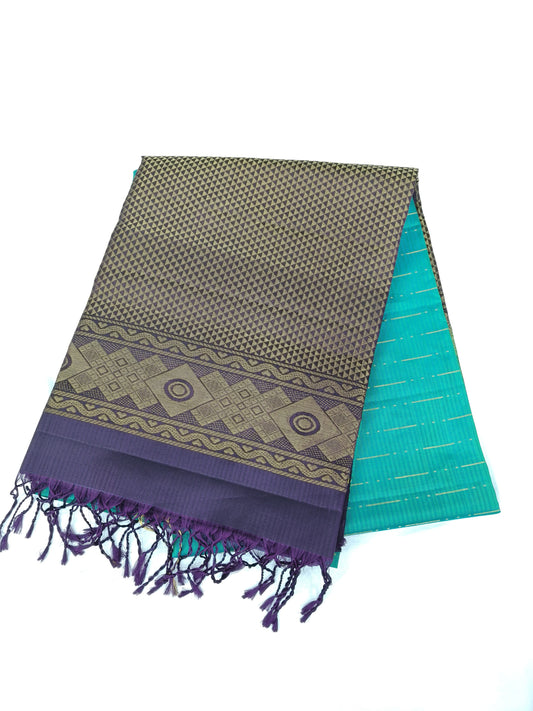 🌿 Step into elegance with this Rexona Green Pure Soft Silk Saree, gracefully detailed with traditional butta designs.