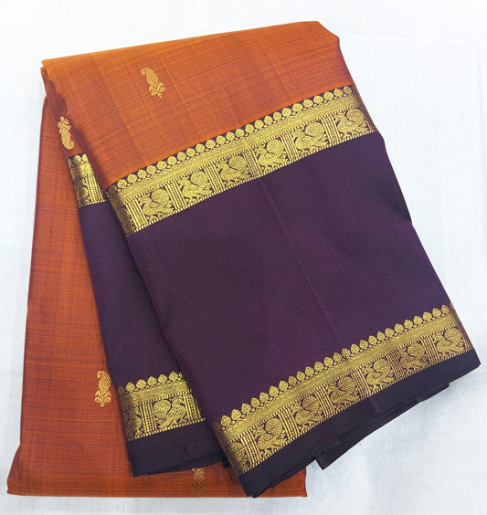 Reddish Brown with Dark Purple Contrast Border