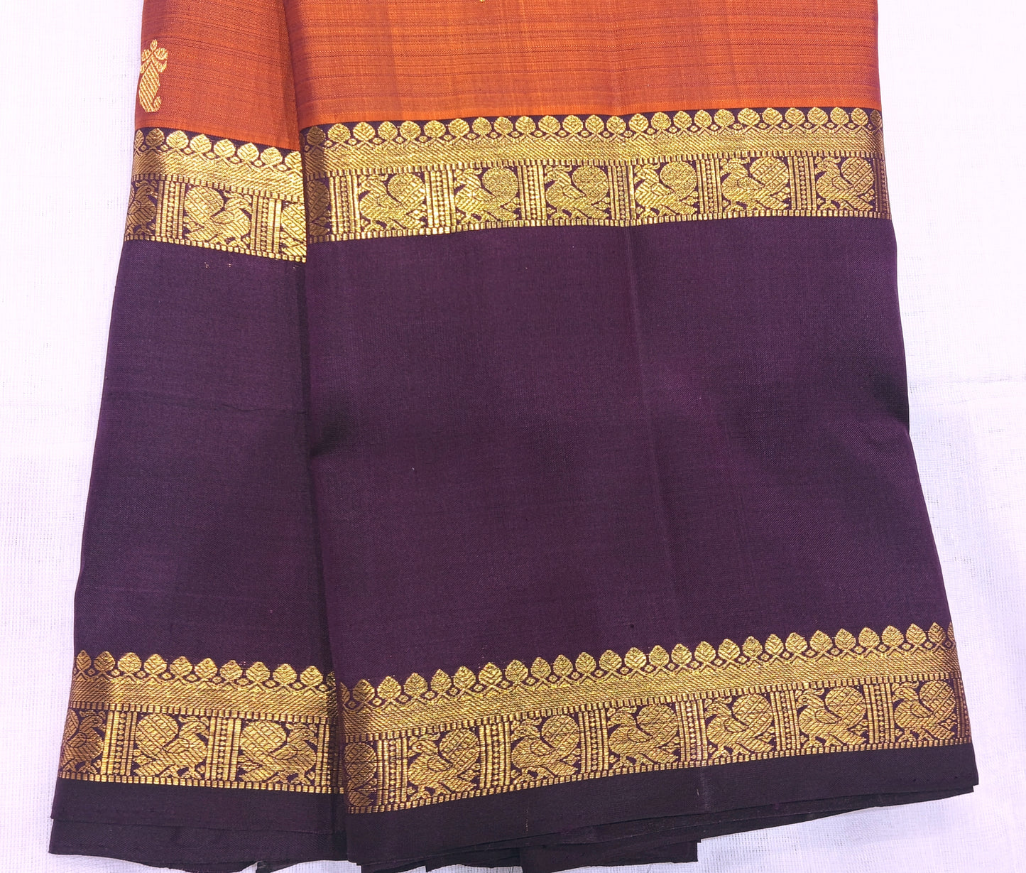Reddish Brown with Dark Purple Contrast Border