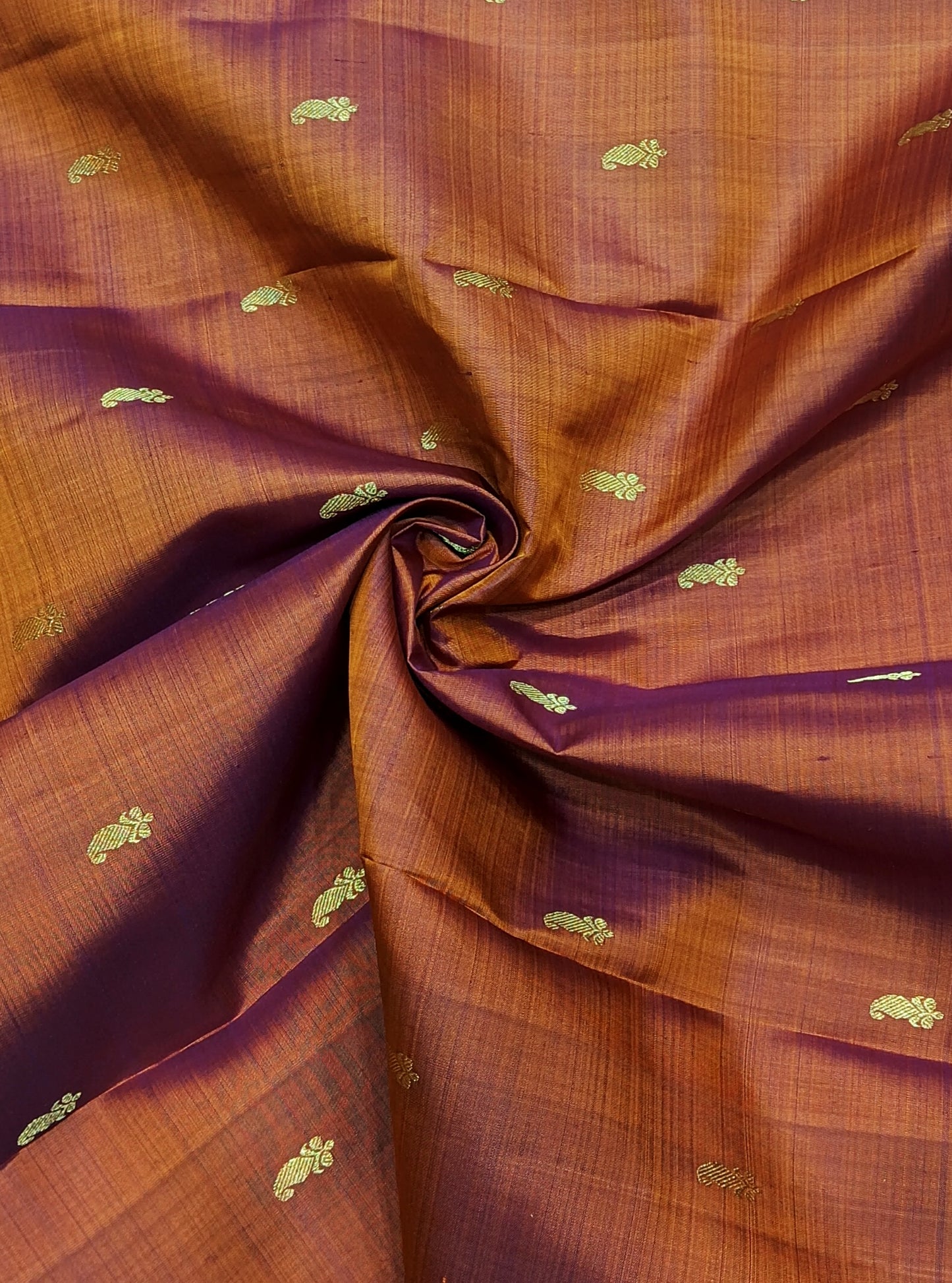 Reddish Brown with Dark Purple Contrast Border