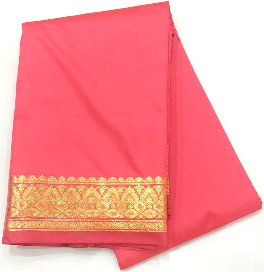 Baby Pink Soft silk saree with Maroon color pallu