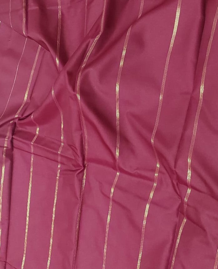 Baby Pink Soft silk saree with Maroon color pallu