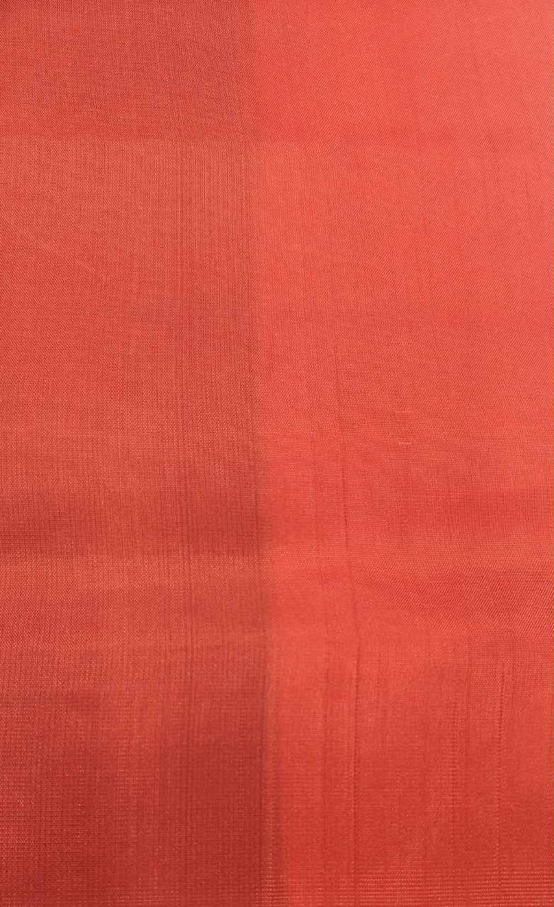 Wine Purple Kanchipuram Silk Saree with Orange Contrast Pallu & Gold Zari Peacock Motifs